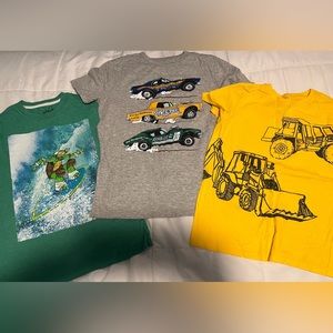 Carters, GAP and Old Navy Boys short sleeve cotton tee’s cars, ninja trurles